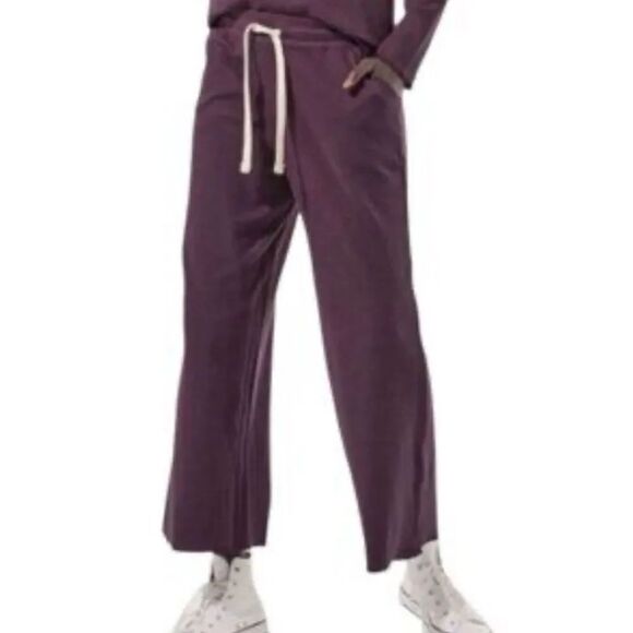 Pact Pants - Pact Organic Purple Waffle Knit Wide Leg Pants Women’s Small